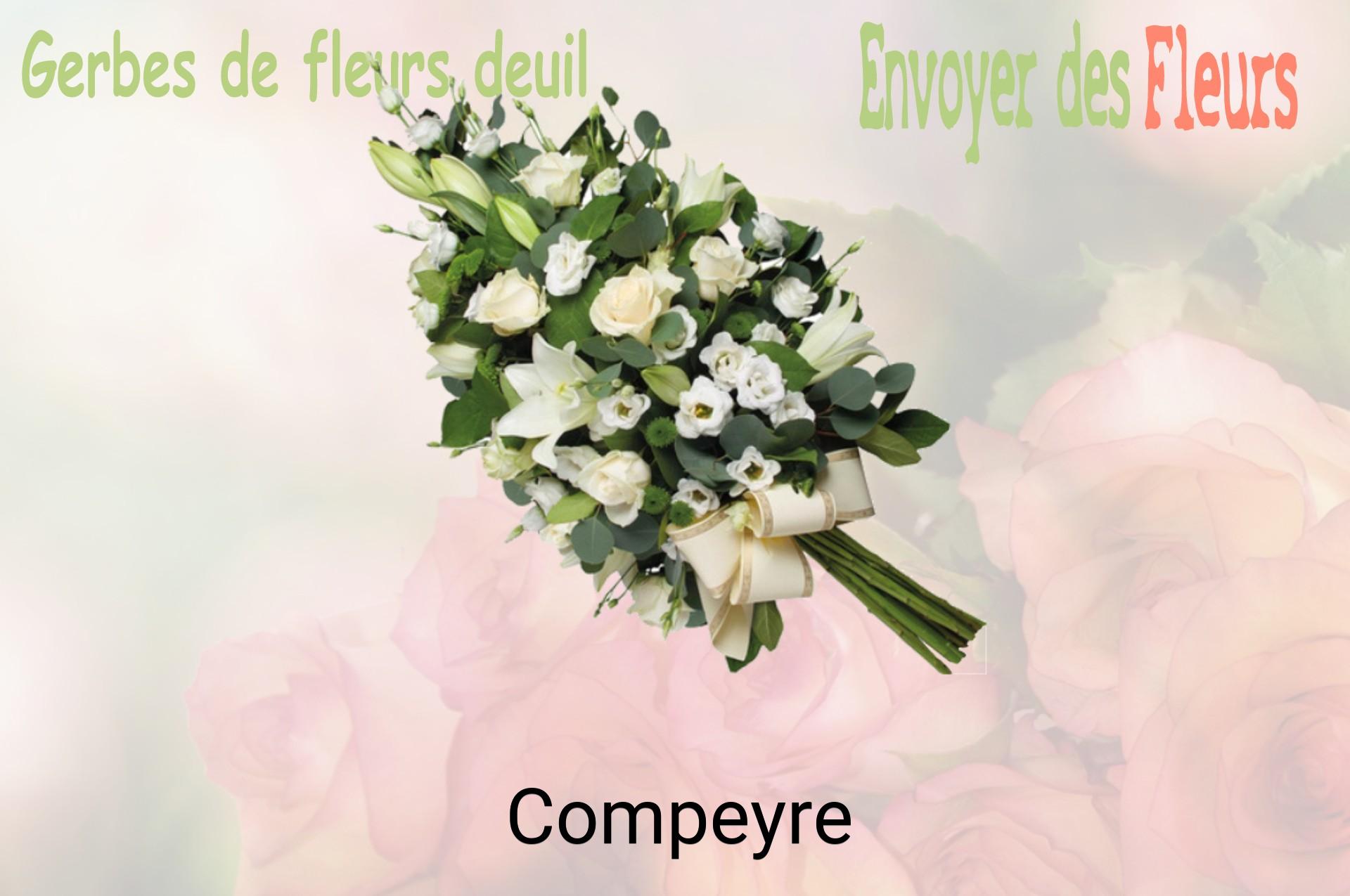 Gerbe de fleurs de deuil livrée à Compeyre